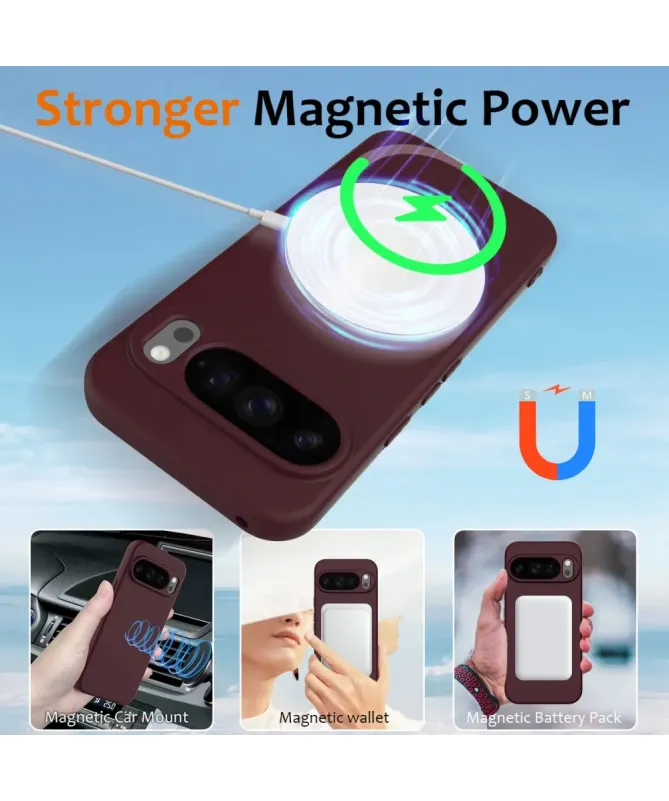 Coque Google Pixel 10 Pro XL Silicone Liquide MagSafe, Lanière