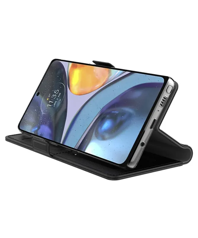 Housse Motorola Edge 60 / 60 Fusion Flip premium porte cartes avec mir