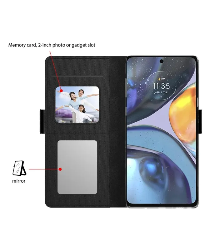 Housse Motorola Edge 60 / 60 Fusion Flip premium porte cartes avec mir