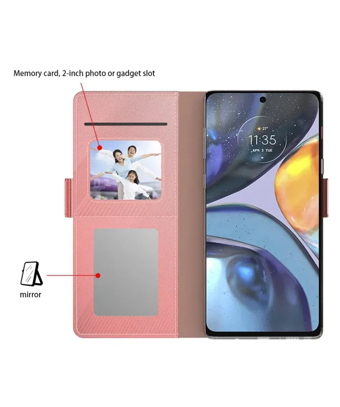 Housse Motorola Edge 60 / 60 Fusion Flip premium porte cartes avec mir