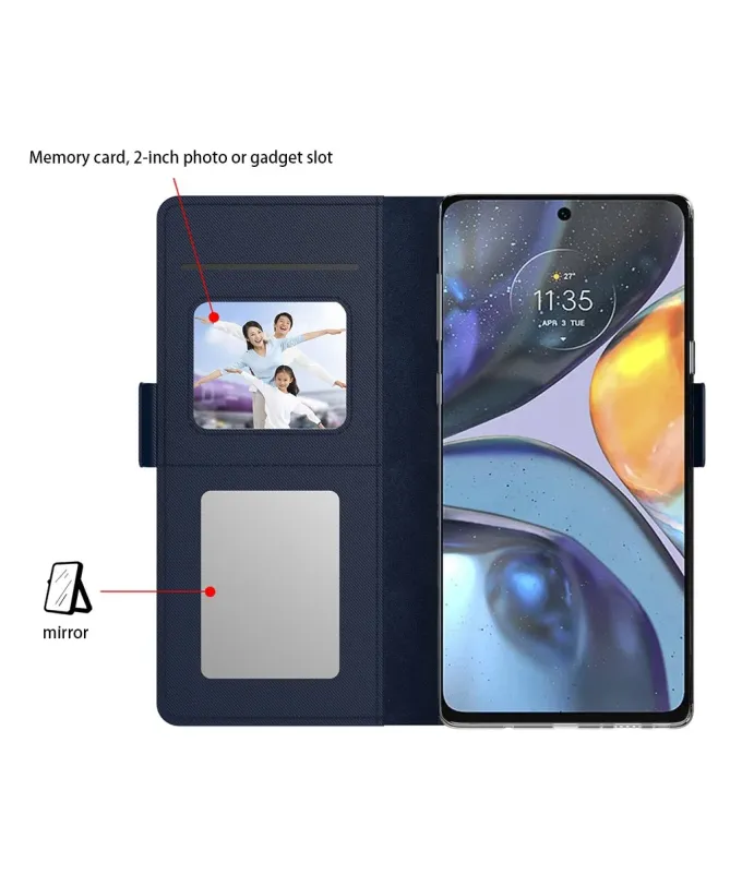 Housse Motorola Edge 60 / 60 Fusion Flip premium porte cartes avec mir