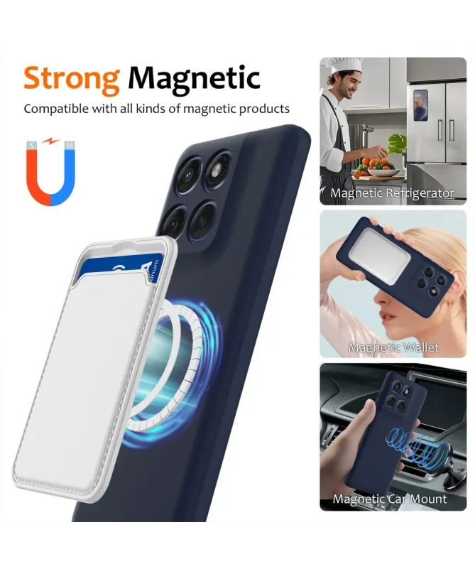 Coque Motorola Edge 60 / 60 Fusion Silicone Liquide MagSafe, Lanière