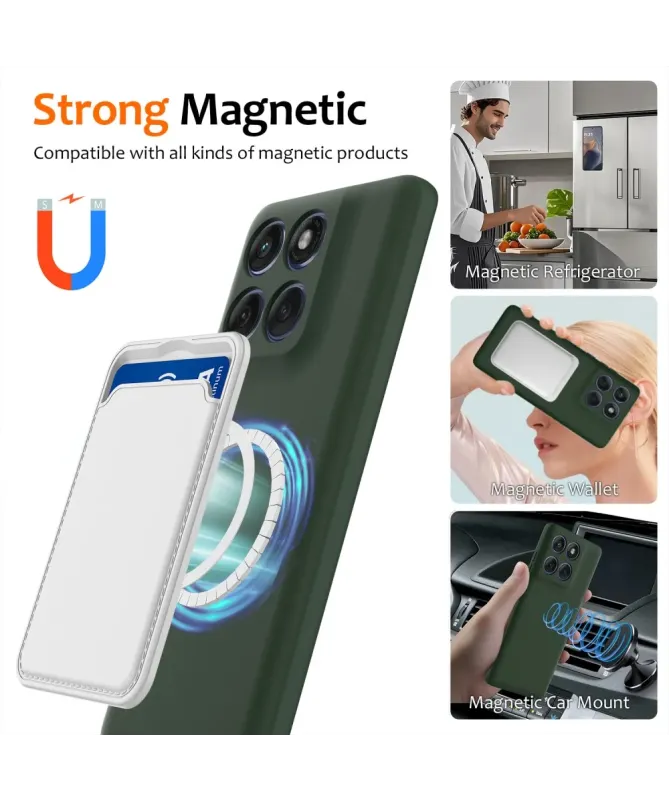 Coque Motorola Edge 60 / 60 Fusion Silicone Liquide MagSafe, Lanière
