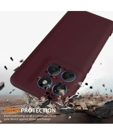 Coque Motorola Edge 60 / 60 Fusion Silicone Liquide MagSafe, Lanière Vin Rouge - photo 20
