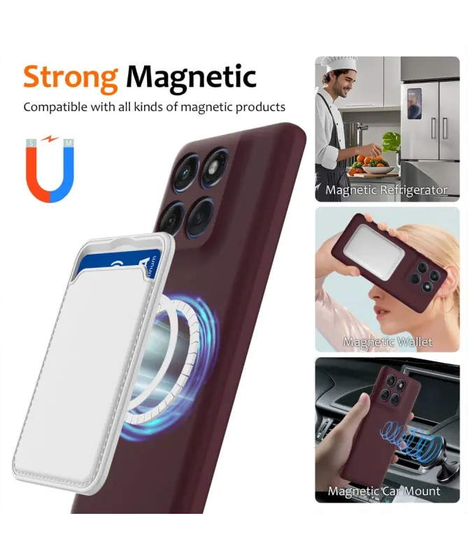 Coque Motorola Edge 60 / 60 Fusion Silicone Liquide MagSafe, Lanière