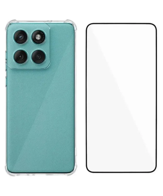 Pack Motorola Edge 60 Fusion Coque Coins Renforcés Transparente avec V