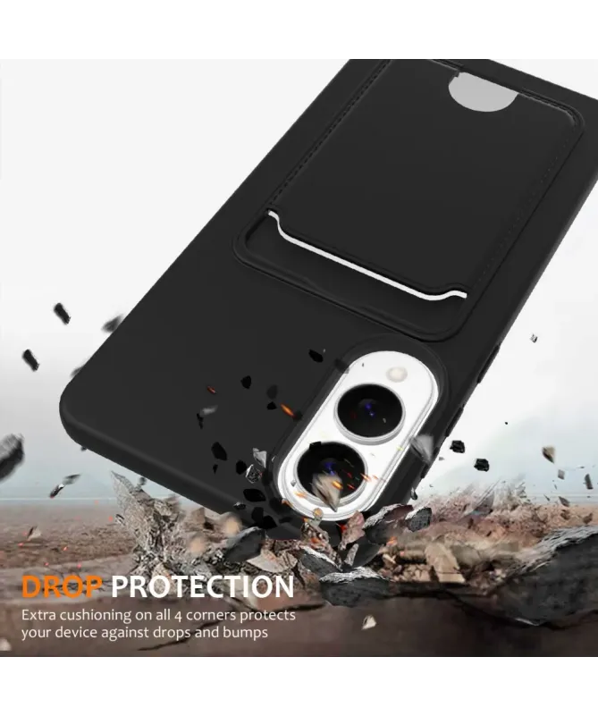 Coque Samsung Galaxy S25 Edge Silicone Liquide à Cordon et Porte-carte