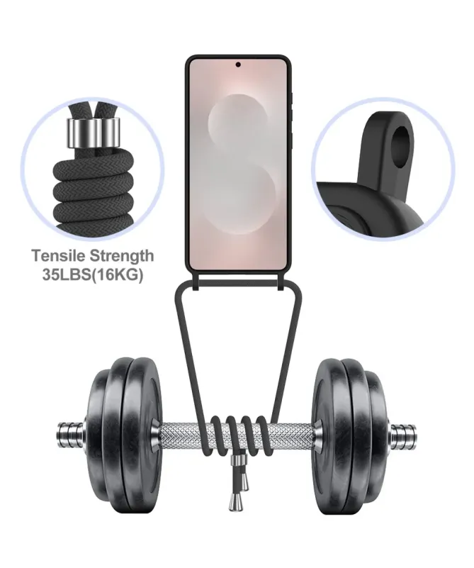 Coque Samsung Galaxy S25 Edge Silicone Liquide à Cordon et Porte-carte
