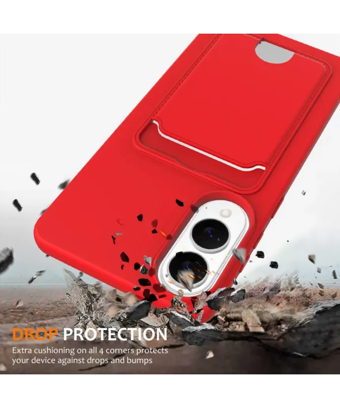 Coque Samsung Galaxy S25 Edge Silicone Liquide à Cordon et Porte-carte