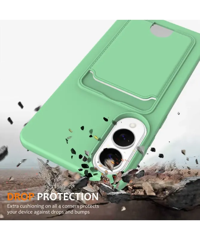 Coque Samsung Galaxy S25 Edge Silicone Liquide à Cordon et Porte-carte