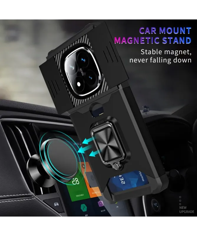 Coque Xiaomi Redmi Note 14 Pro Plus Renforcée avec Support et Cache Ob