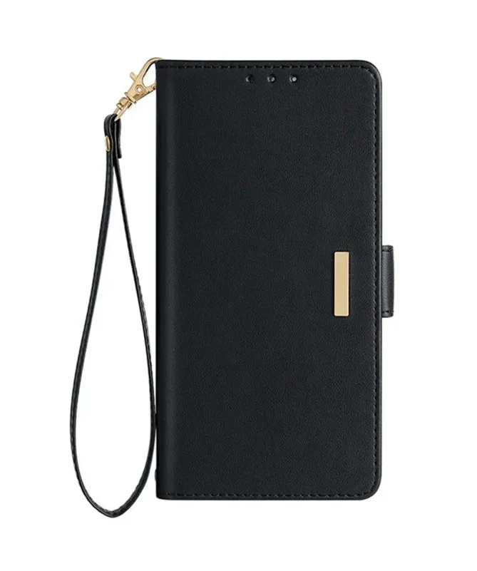 Housse Xiaomi Redmi Note 14 Pro Plus en simili cuir avec chaîne dorée