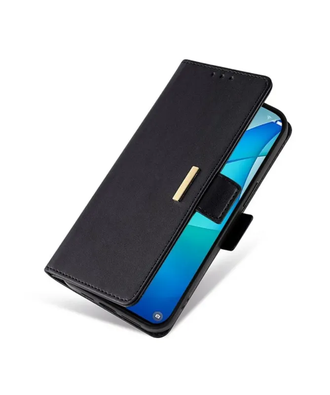 Housse Xiaomi Redmi Note 14 Pro Plus en simili cuir avec chaîne dorée