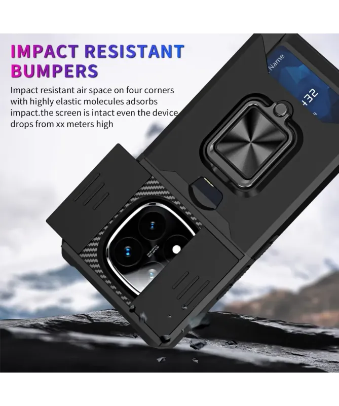 Coque Xiaomi Redmi Note 14 Pro Plus Renforcée avec Support et Cache Ob