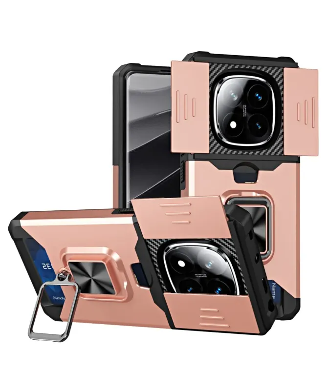 Coque Xiaomi Redmi Note 14 Pro Plus Renforcée avec Support et Cache Ob