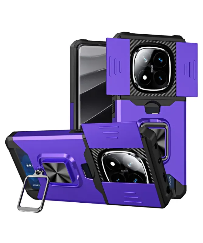 Coque Xiaomi Redmi Note 14 Pro Plus Renforcée avec Support et Cache Ob