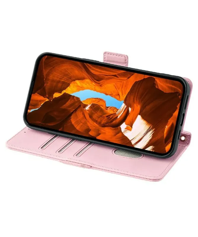 Housse Xiaomi Redmi Note 14 Pro Plus en simili cuir avec chaîne dorée