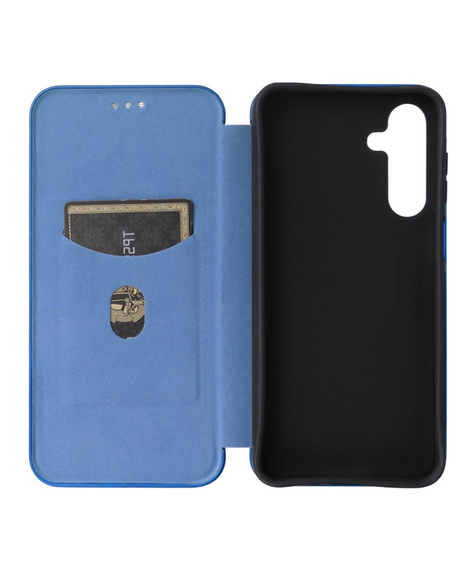 Flip Cover Samsung Galaxy A14 4G / 5G design fibre de carbone