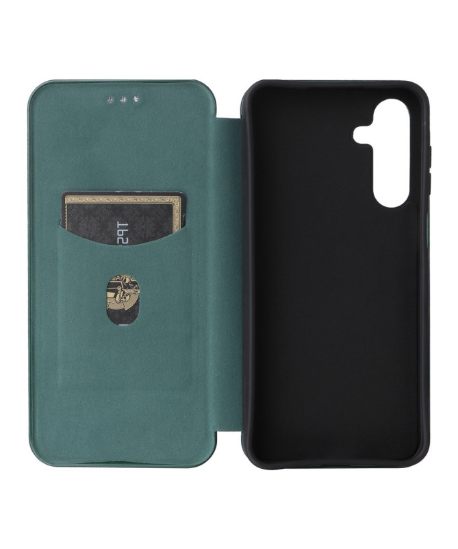 Flip Cover Samsung Galaxy A14 4G / 5G design fibre de carbone