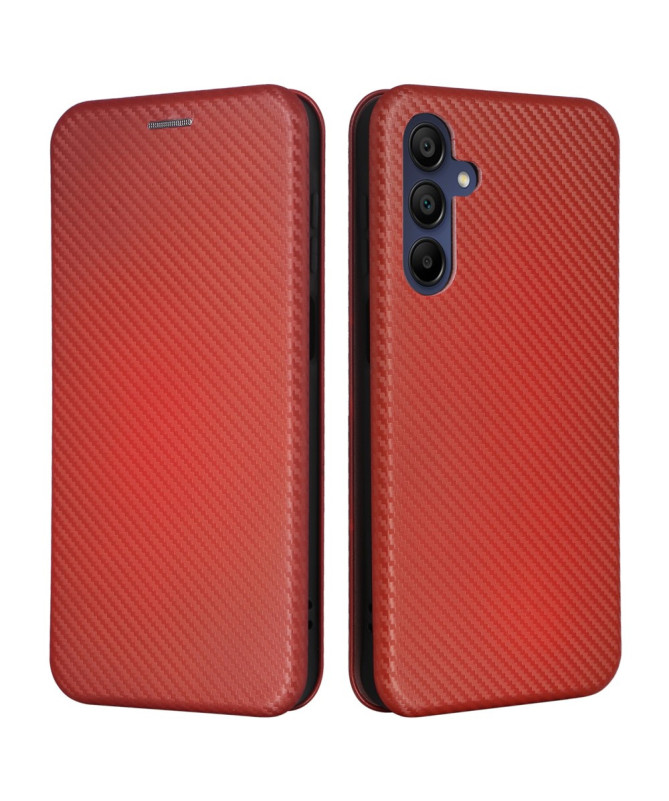 Flip Cover Samsung Galaxy A14 4G / 5G design fibre de carbone