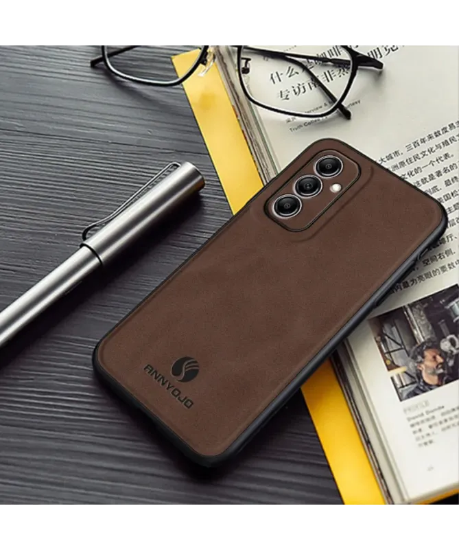Coque Samsung Galaxy A14 4G / 5G finition cuir rétro | Éloïse