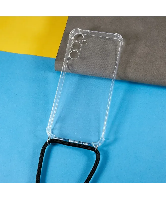 Coque Samsung Galaxy A14 4G / 5G transparente avec cordon | Cléos