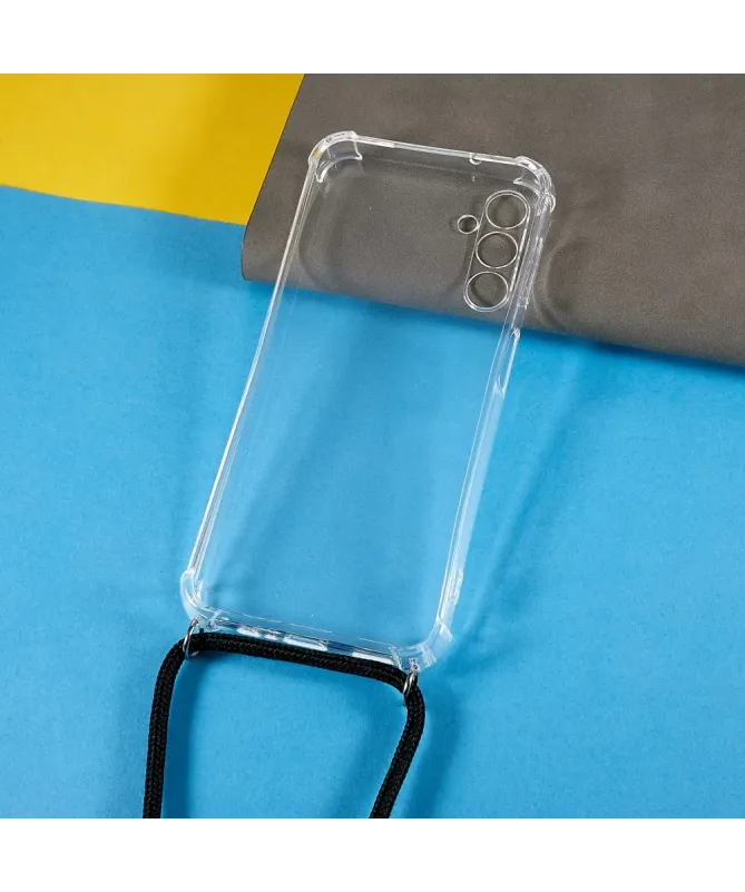 Coque Samsung Galaxy A14 4G / 5G transparente avec cordon | Cléos