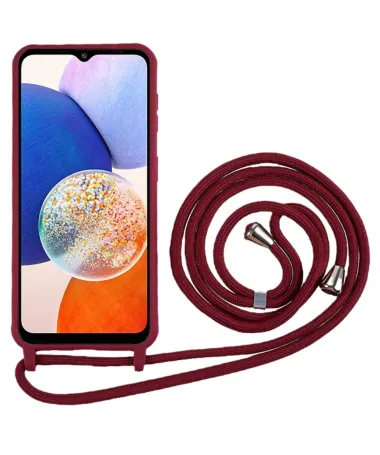 Coque Samsung Galaxy A14 4G / 5G avec Cordon Ajustable Rouge foncé - photo 14