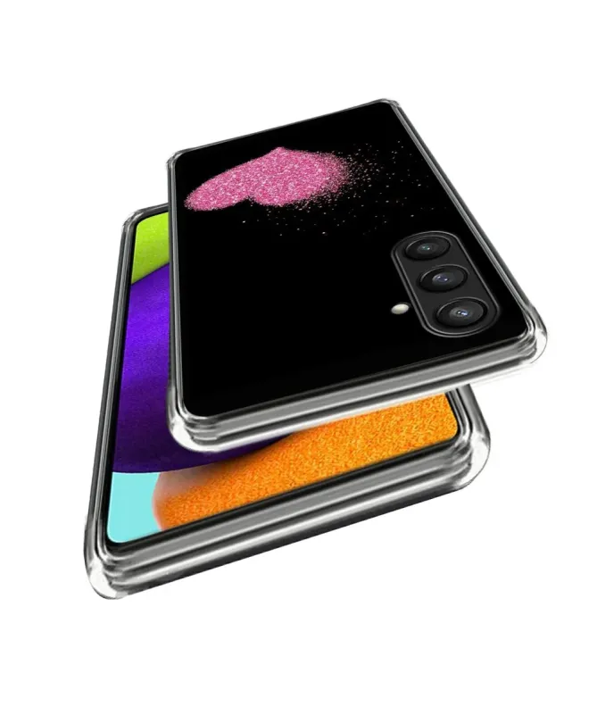 Coque Samsung Galaxy A14 5G / 4G cœur scintillant rose
