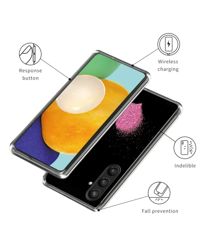 Coque Samsung Galaxy A14 5G / 4G cœur scintillant rose