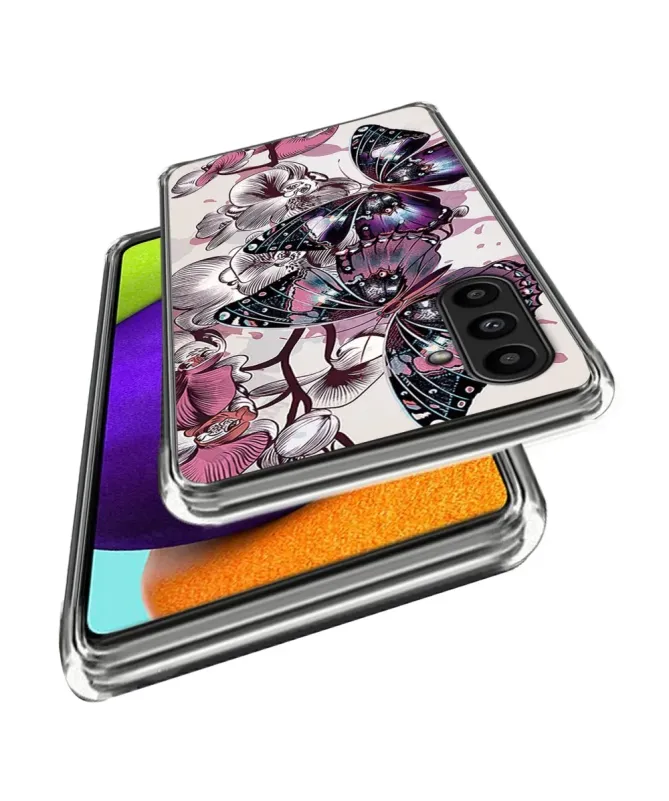 Coque Samsung Galaxy A14 5G / 4G papillon et orchidées