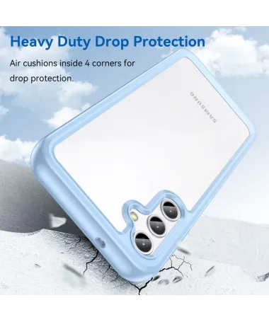 Coque Samsung Galaxy A14 5G / A14 4G Transparente Contour Couleuré Bleu clair - photo 6
