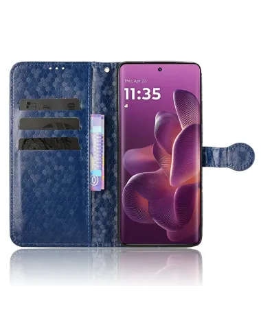 Housse Motorola Edge 60 Pro Alvéole Porte-cartes Bleu marine - photo 18