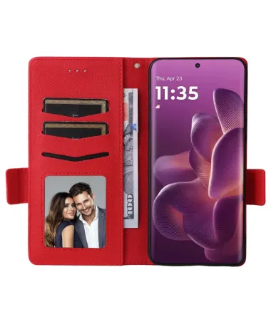 Housse Motorola Edge 60 Pro effet cuir à Lanière | FOLKEN Rouge - photo 13
