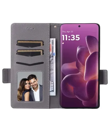 Housse Motorola Edge 60 Pro effet cuir à Lanière | FOLKEN Gris Foncé - photo 18