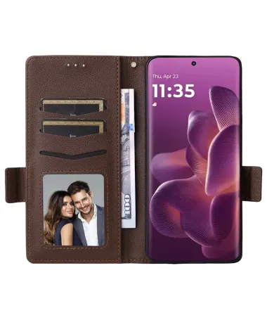 Housse Motorola Edge 60 Pro effet cuir à Lanière | FOLKEN Marron - photo 33