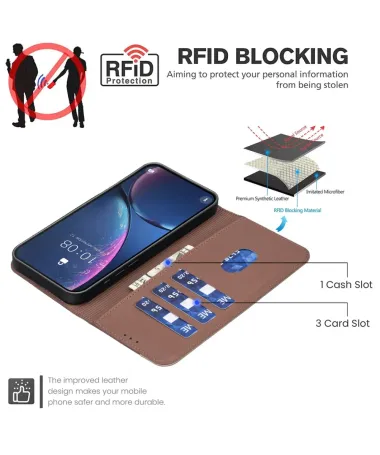 Housse Motorola Edge 60 Pro Porte-Cartes Fleurs | BF36 Marron - photo 11