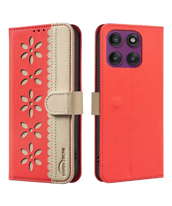 Housse Motorola Edge 60 Pro Porte-Cartes Fleurs | BF36