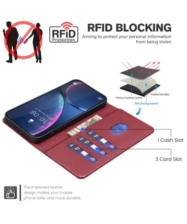 Housse Motorola Edge 60 Pro Porte-Cartes en Simili Cuir | BF32 Vin Rouge - photo 7
