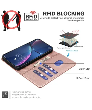 Housse Motorola Edge 60 Pro Porte-Cartes en Simili Cuir | BF32 Or Rose - photo 11