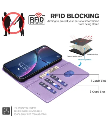 Housse Motorola Edge 60 Pro Porte-Cartes en Simili Cuir | BF32 Violet - photo 15