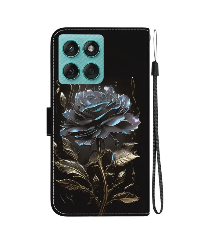 Housse Motorola Edge 60 / 60 Fusion Rose Noire Métallique