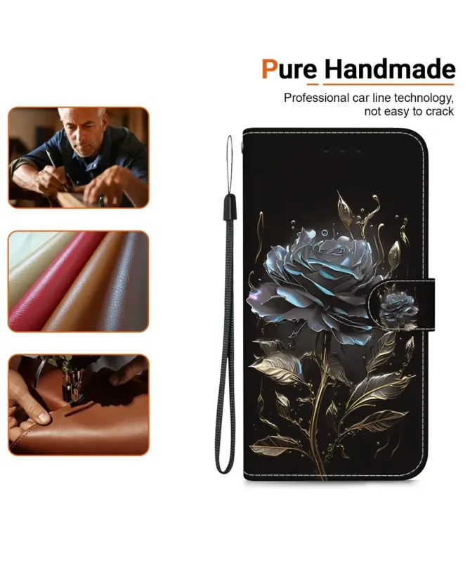 Housse Motorola Edge 60 / 60 Fusion Rose Noire Métallique