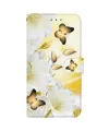 Housse Motorola Edge 60 / 60 Fusion Papillon Doré et Fleurs Blanches