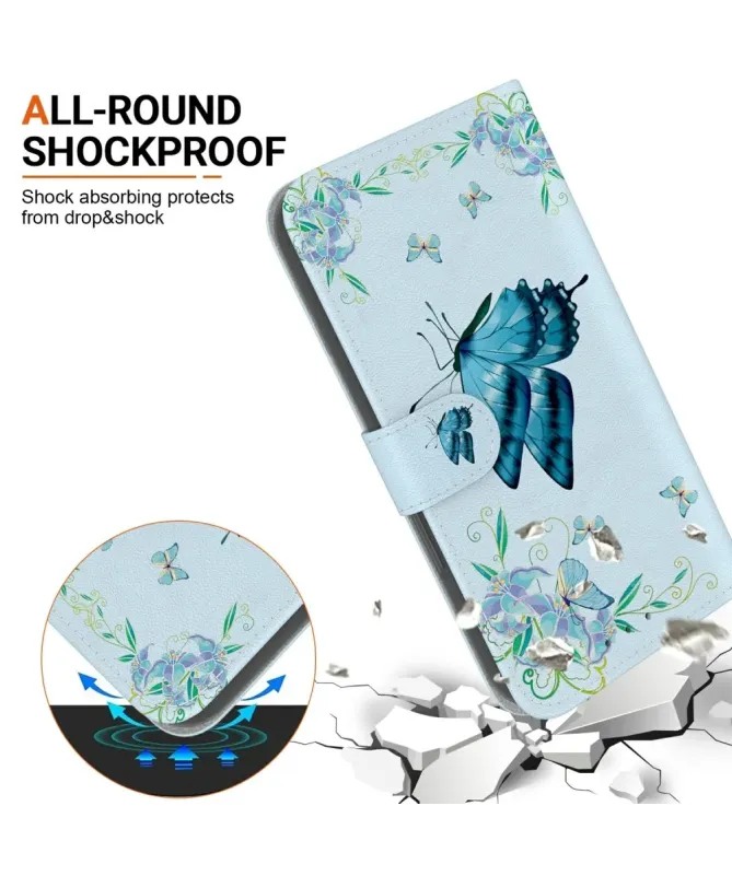 Housse Motorola Edge 60 / 60 Fusion Papillon Bleu