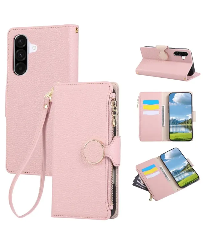Housse Samsung Galaxy A56 5G avec Zip, Cartes et Dragonne