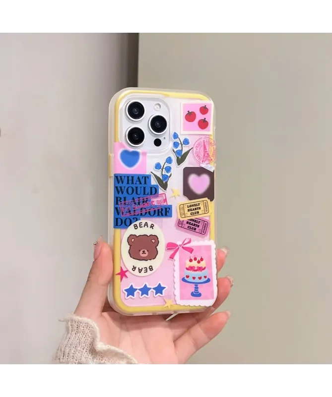 Coque iPhone 16 Pro Stickers Colorés