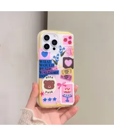Coque iPhone 16 Pro Stickers Colorés