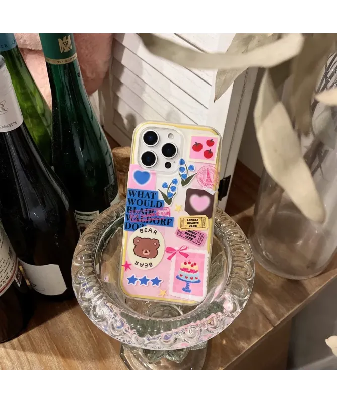 Coque iPhone 16 Pro Stickers Colorés