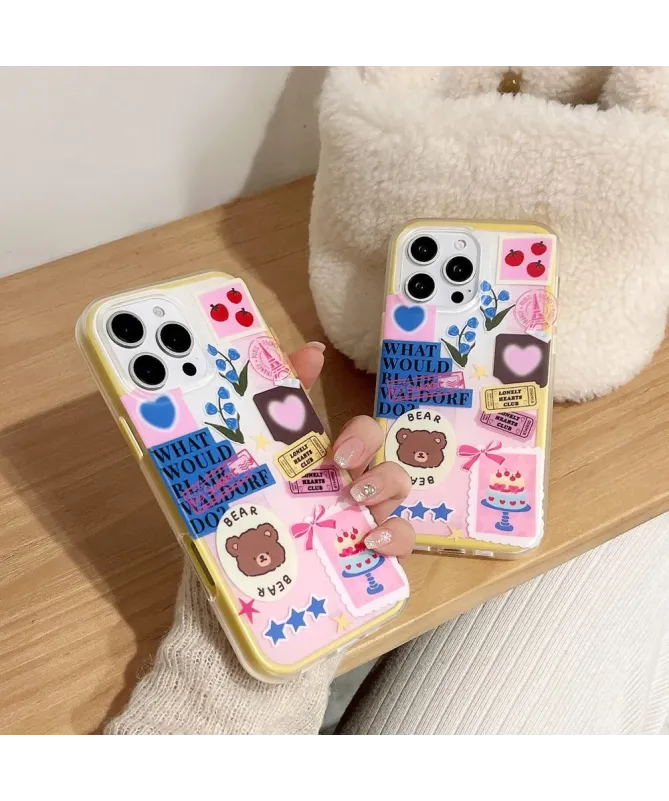 Coque iPhone 16 Pro Stickers Colorés